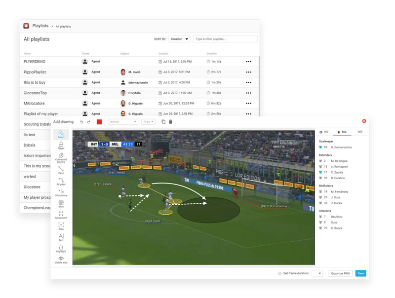 With Wyscout API, teams can analyze their opponents and organize every event.